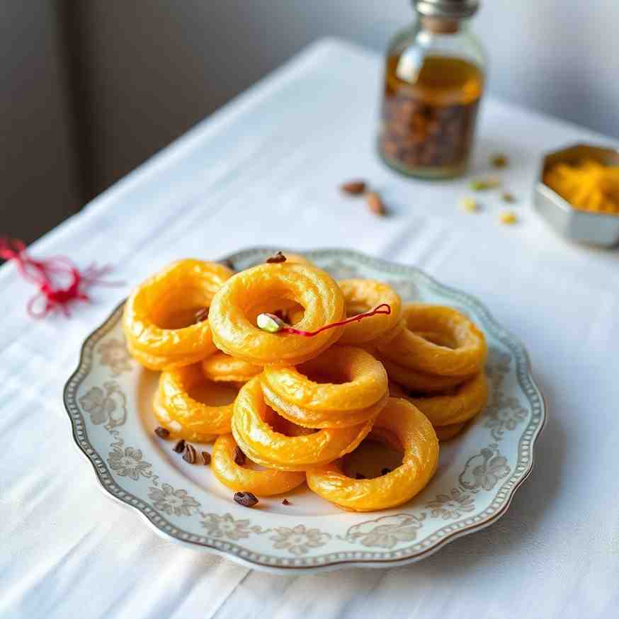 Afghan Jelabi Simple Sweet Dish Recipe with Saffron